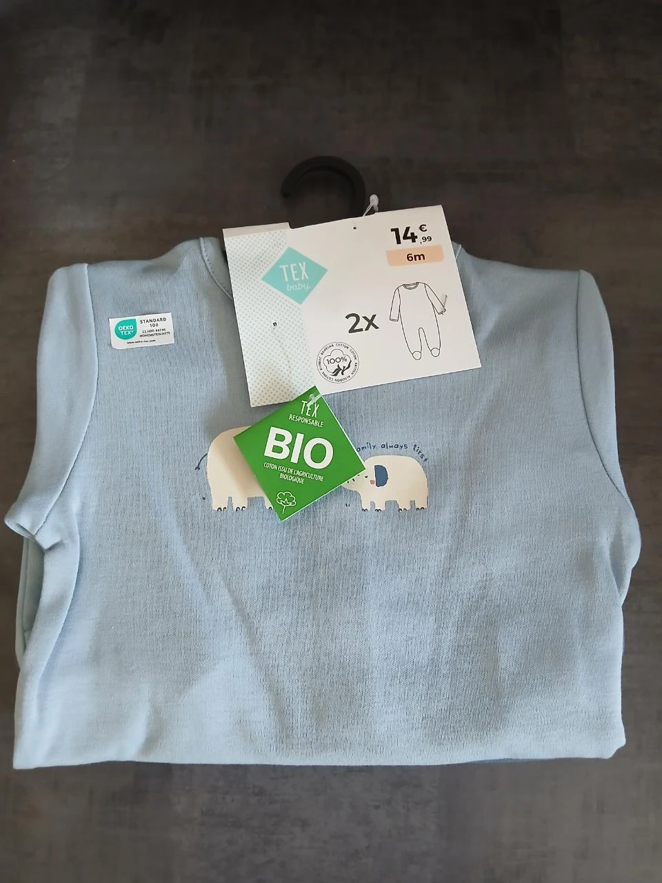 lot 2 pyjamas en coton garcon tex baby 67 cm 6 mois